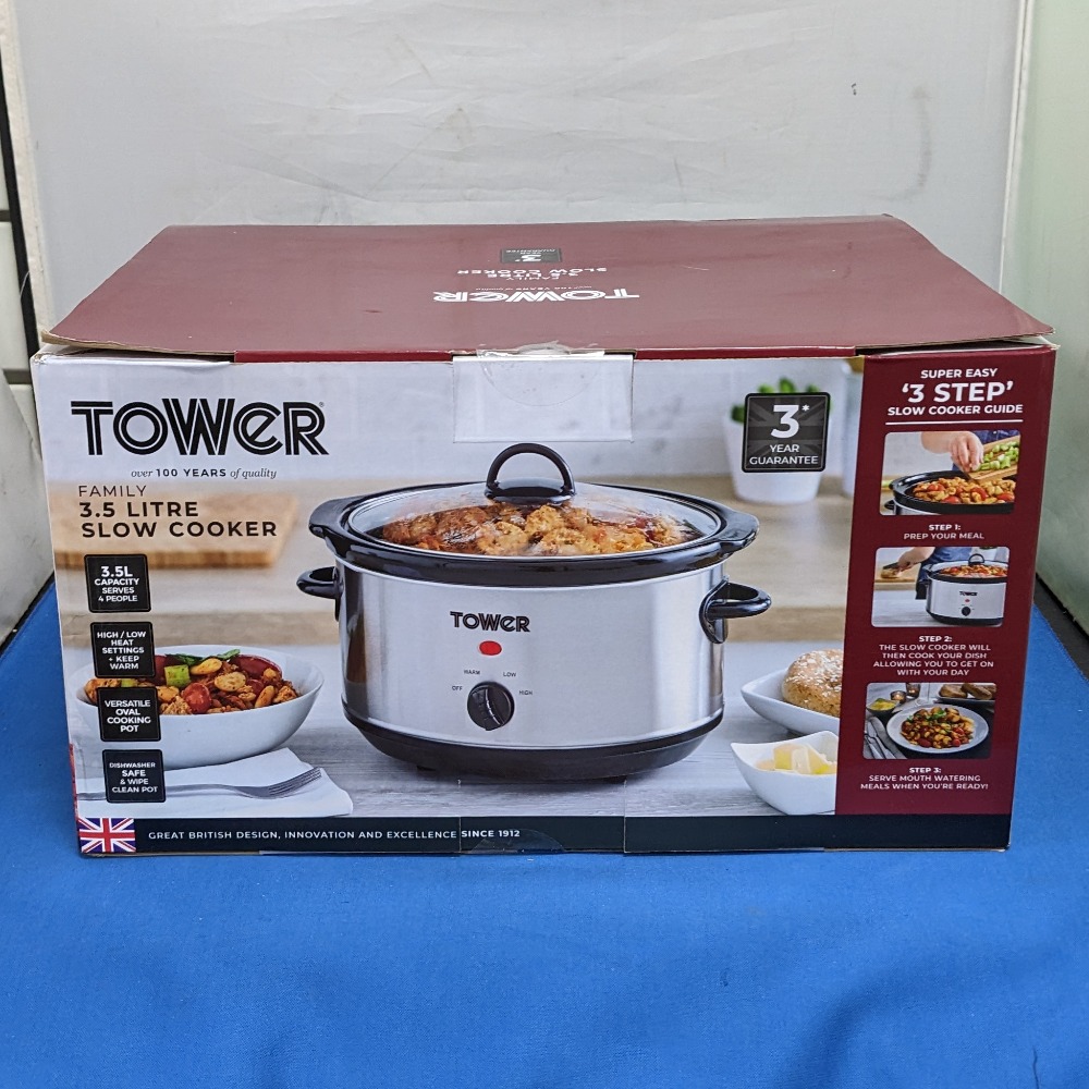 Tower Stainless Steel Slow Cooker with 3 Heat Settings Own4Less